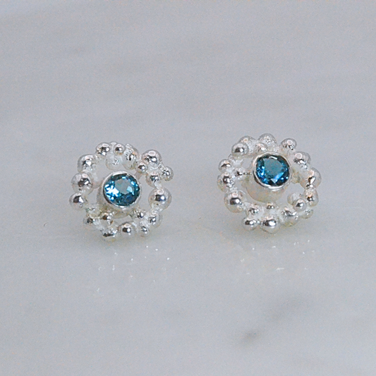 Blue Topaz Silver Stud