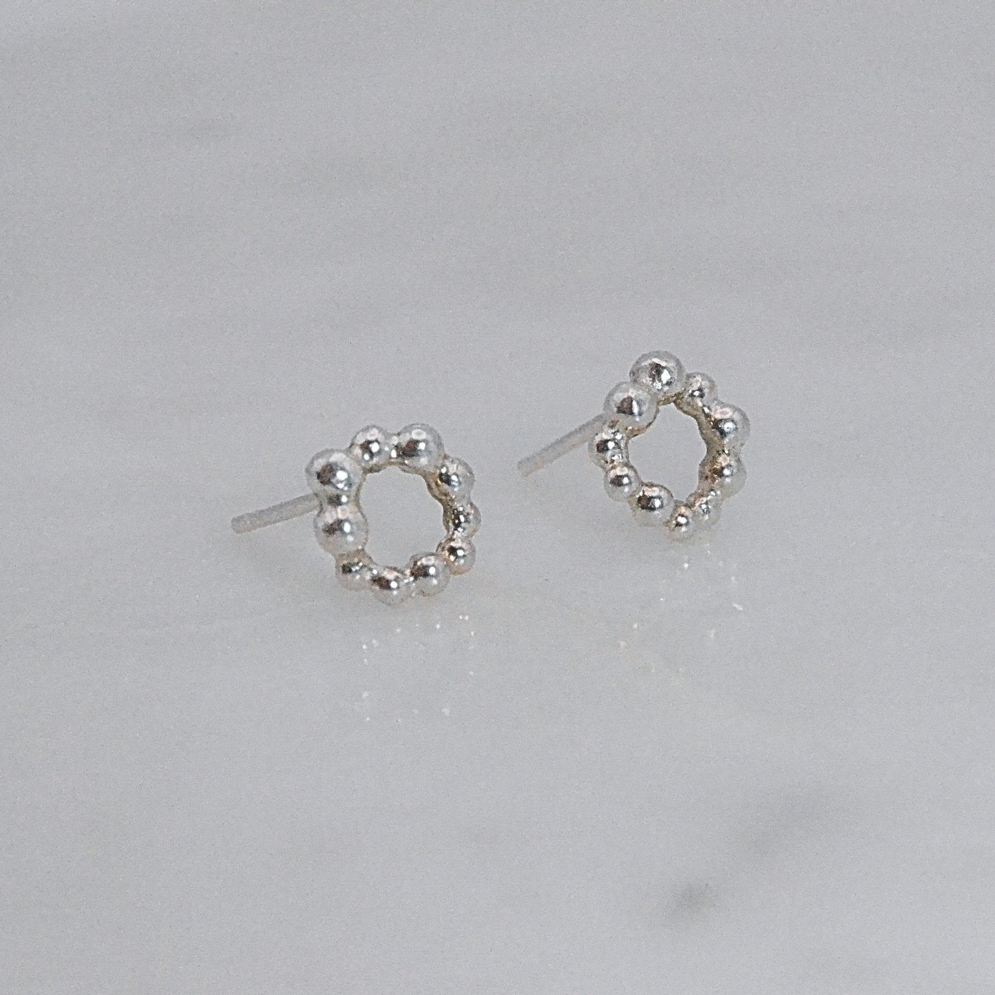 Mini Orbit Circle Silver Stud