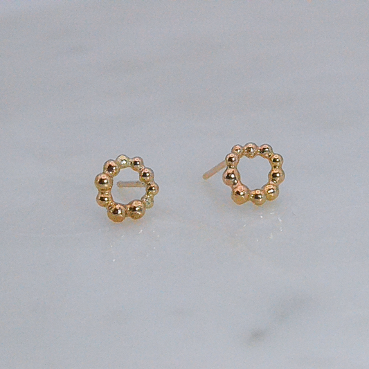 Mini Circle Orbit 9ct Gold Stud