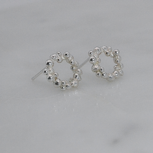 Midi Circle Orbit Silver Stud