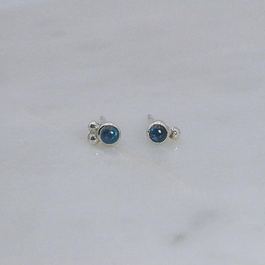 Blue Sapphire Stud Earrings